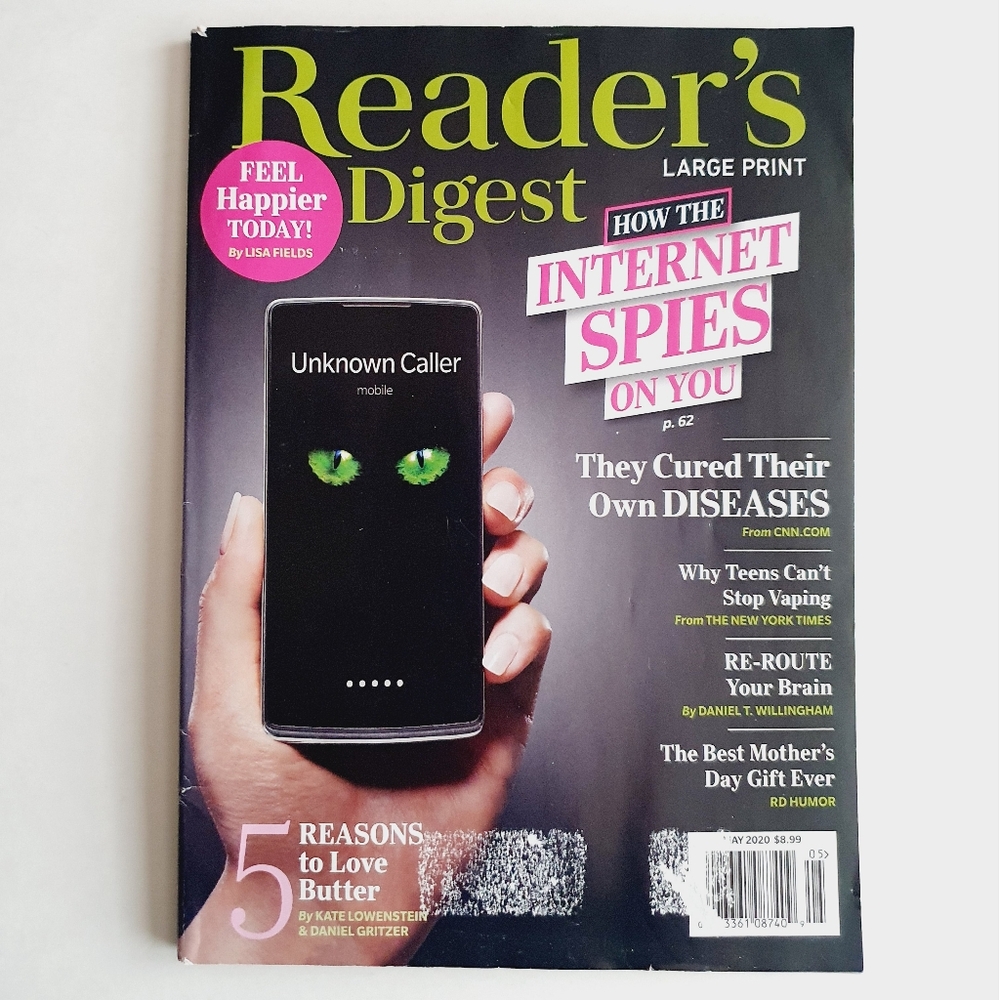 Reader's Digest Large Print Magazine May, 2020 - How the Internet Spies on You
